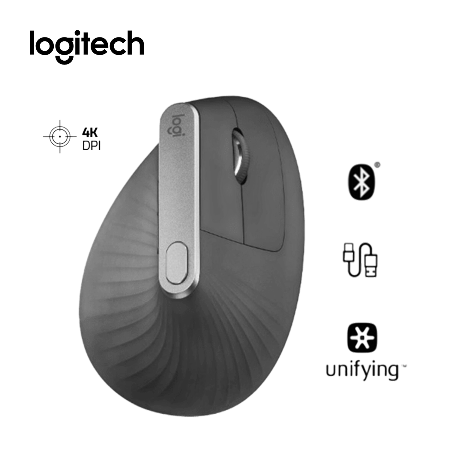 LOGITECH MOUSE ERGO AVANZADO MX VERTICAL CONEXIÓN BTH RECEPTOR USB CABLE TIPO-C - 7