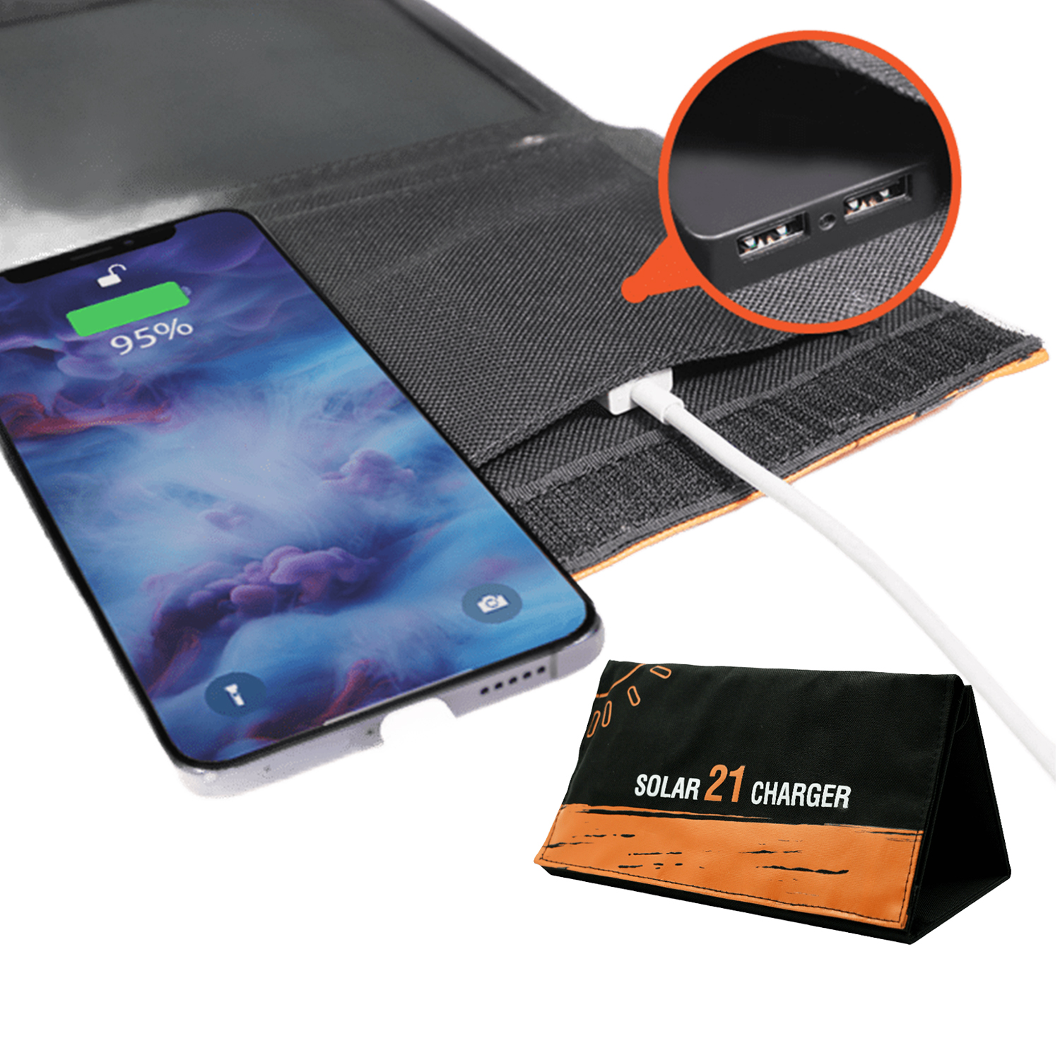 CARGADOR PANEL SOLAR PLEGABLE SPL-01 21W IMPERMEABLE 2 USB-A - 10