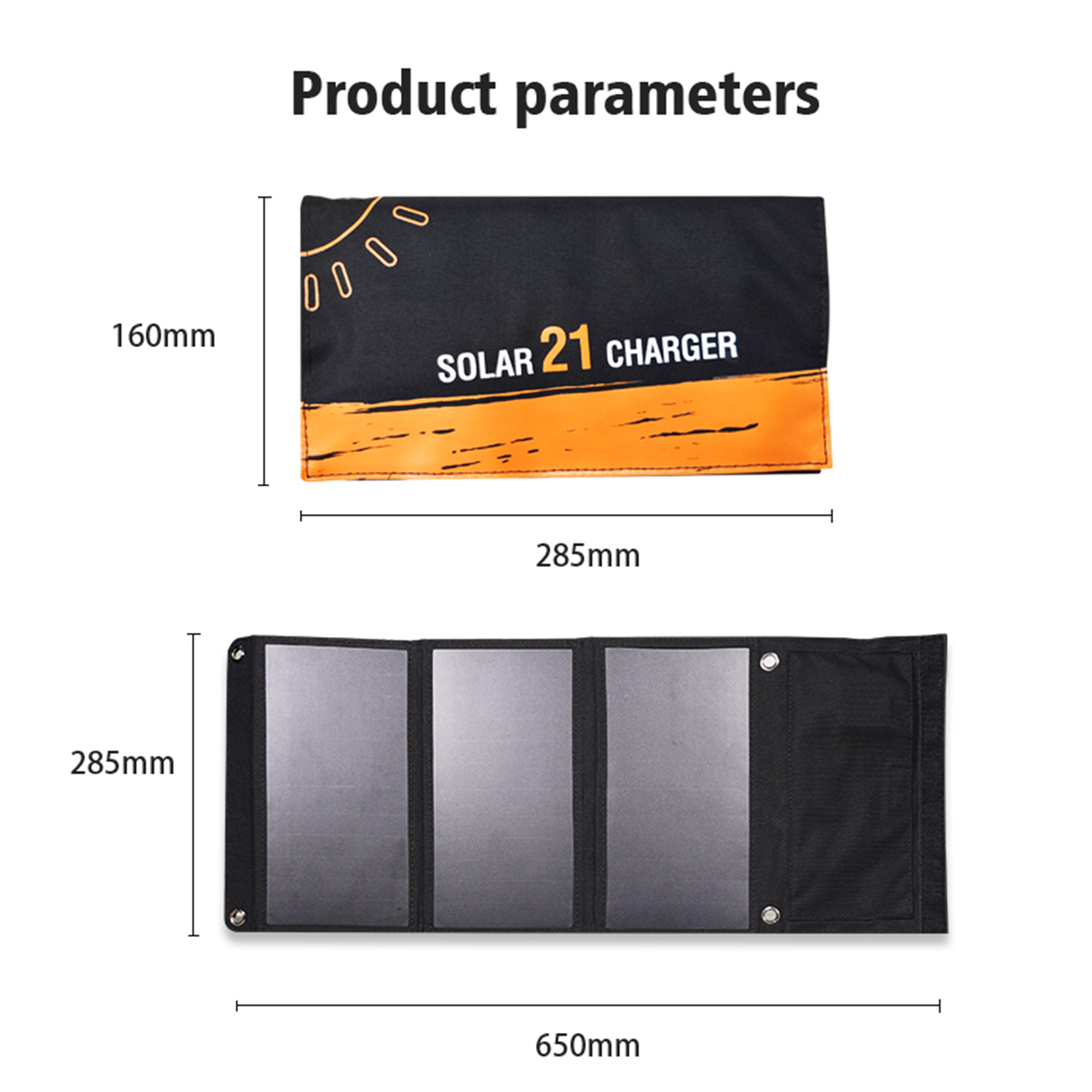 CARGADOR PANEL SOLAR PLEGABLE SPL-01 21W IMPERMEABLE 2 USB-A - 8