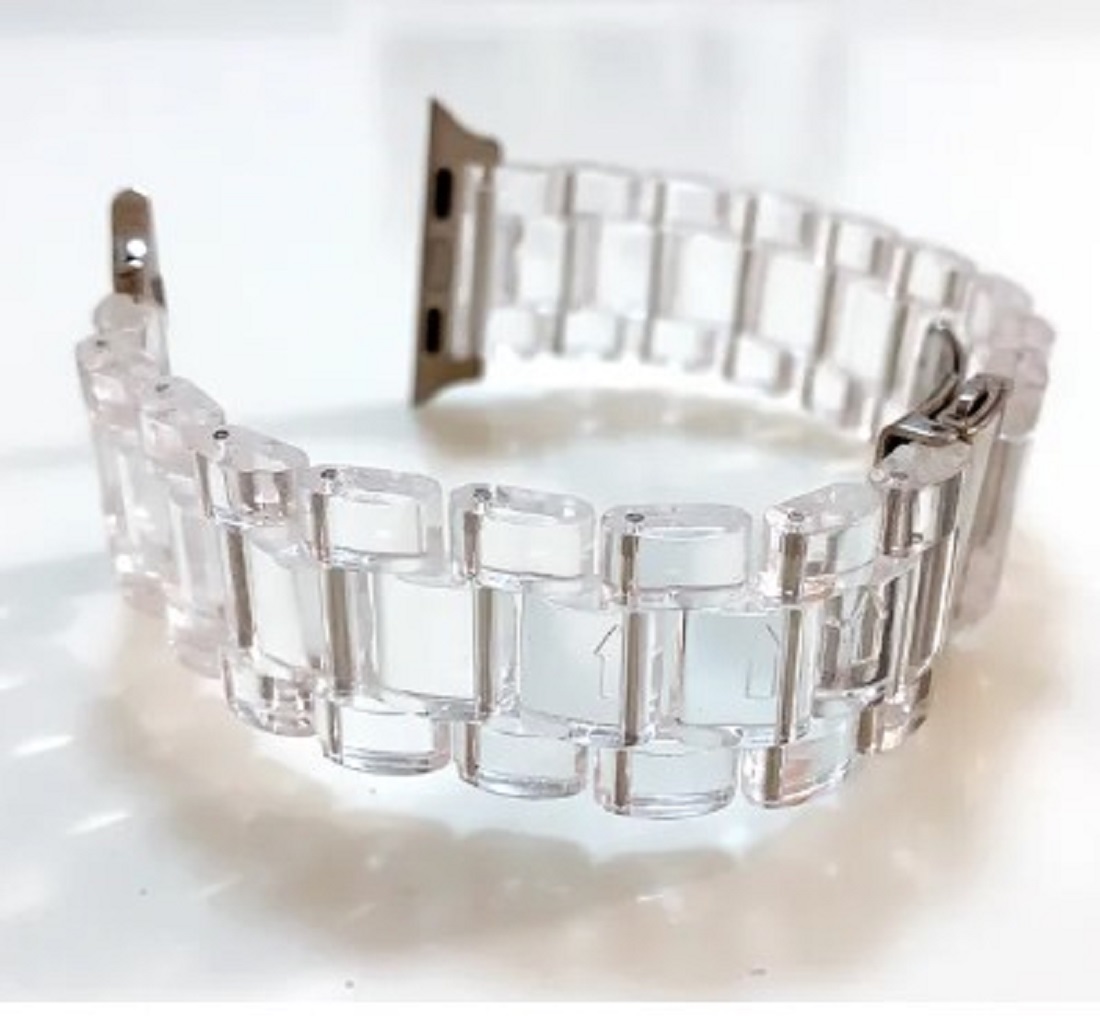 CORREA PARA SMART WATCH Y APPLE WATCH TRANSPARENTE EN ACRILICO - 4