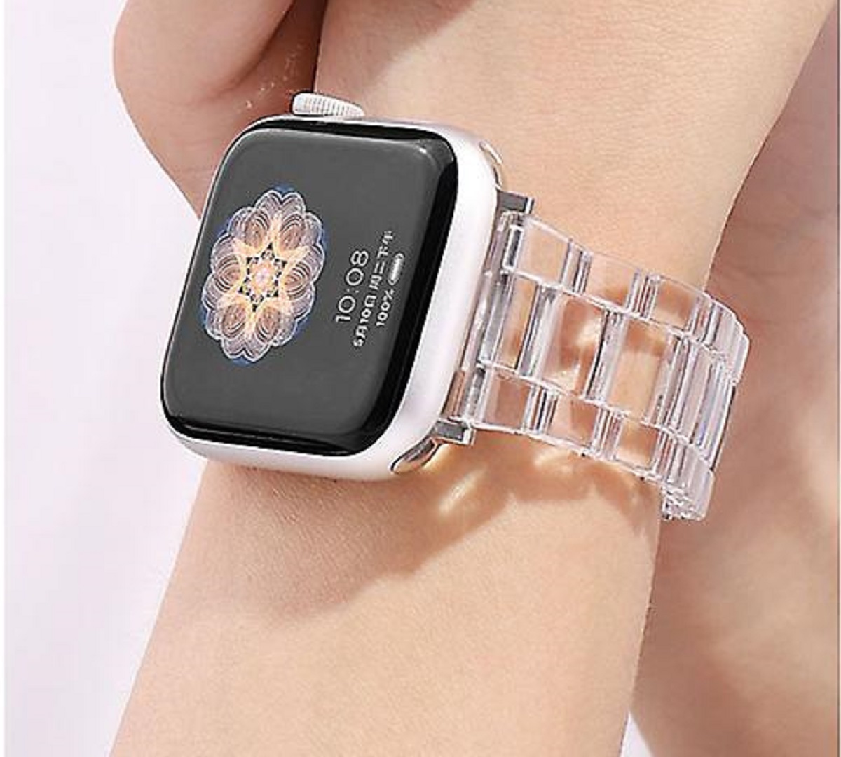 CORREA PARA SMART WATCH Y APPLE WATCH TRANSPARENTE EN ACRILICO - 6