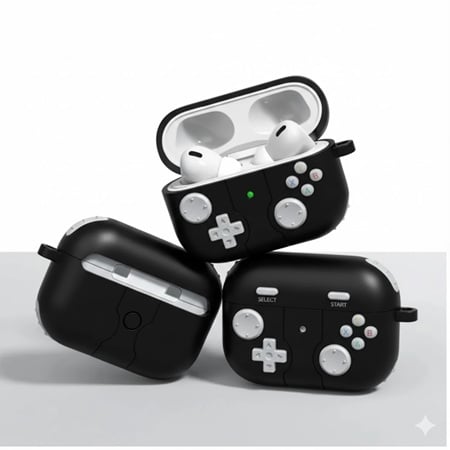 CASE DISEÑO PLAY PARA AIRPODS 4 GEN  NEGRO - 1