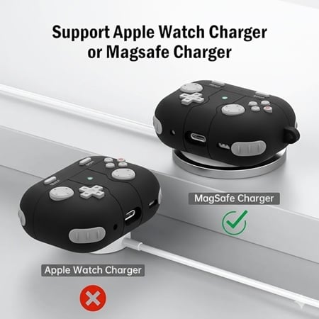 CASE DISEÑO PLAY PARA AIRPODS 4 GEN  NEGRO - 3