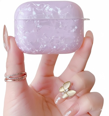 CASE MOKET BRILLO PARA AIRPODS 3ERA GENERACION LILA - 1