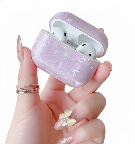 CASE MOKET BRILLO PARA AIRPODS 3ERA GENERACION LILA - 2