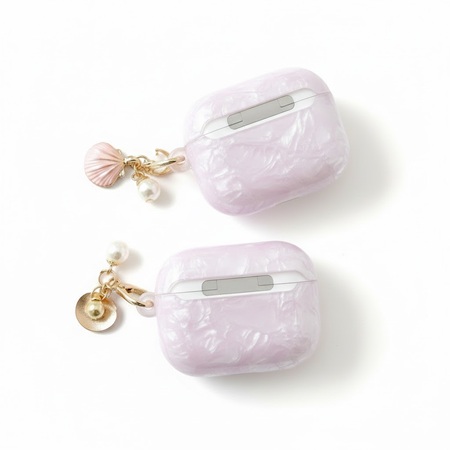 CASE MOKET BRILLO PARA AIRPODS 3ERA GENERACION LILA - 3