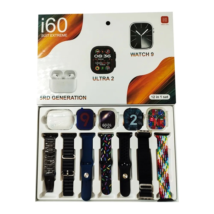 SMARTWATCH I60 SUIT (2 SMARTWATCH Y 7 CORREAS) NEGRO - 1