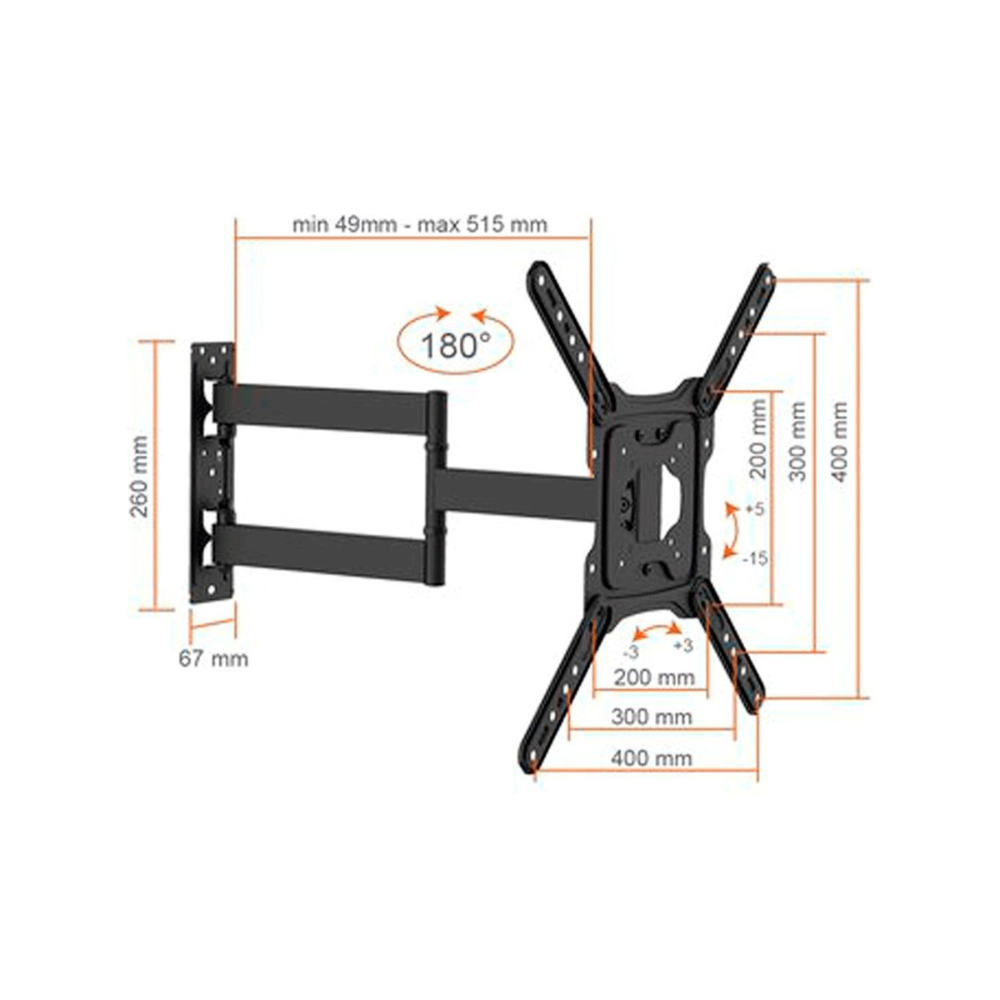 RACK PARA TV MOVIBLE DOBLE BRAZO // 32" - 55" // SOPORTE PARA TV - 2