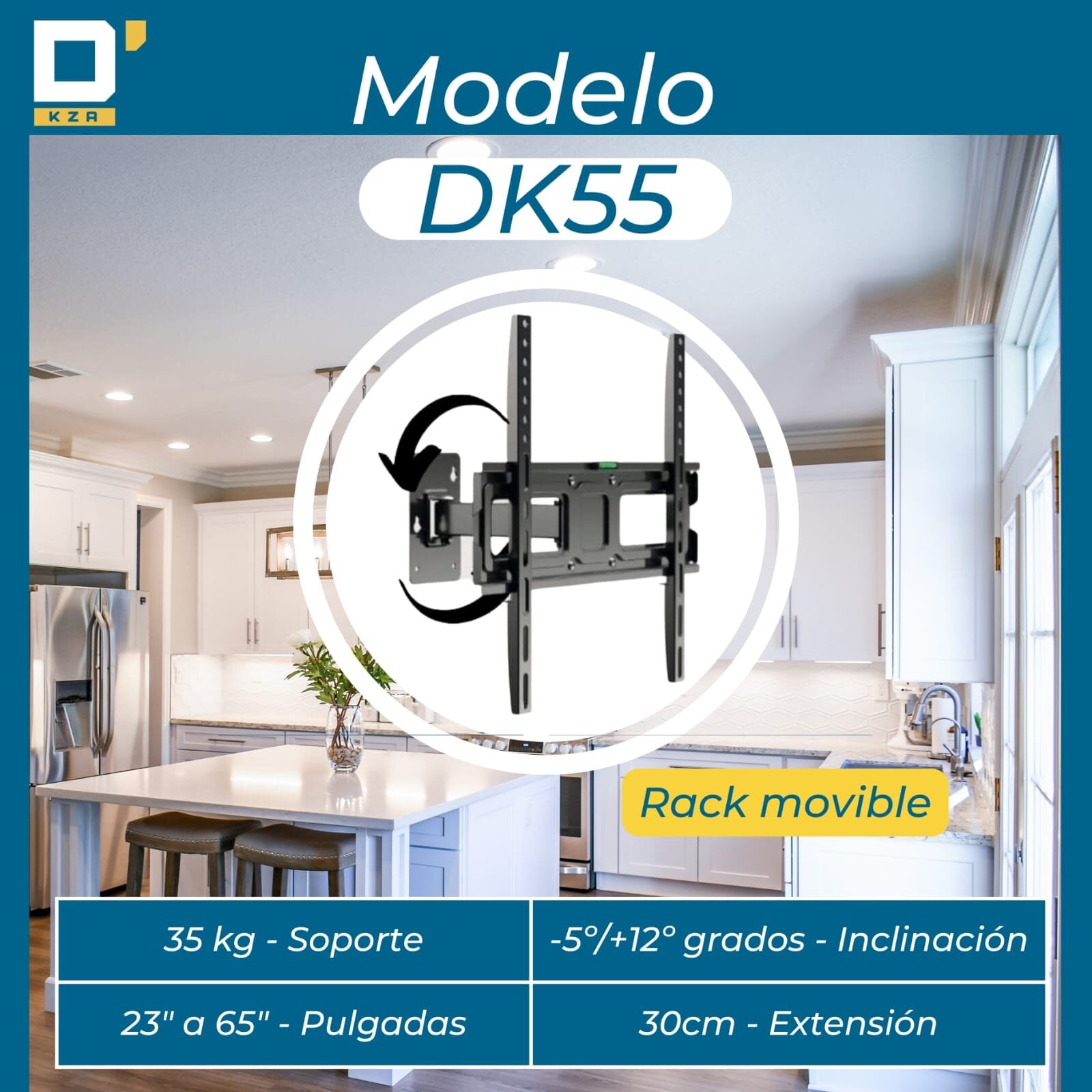 RACK DE TV 32 A 65 PULGADAS LCD O SMART BRAZO ÙNICO - 3