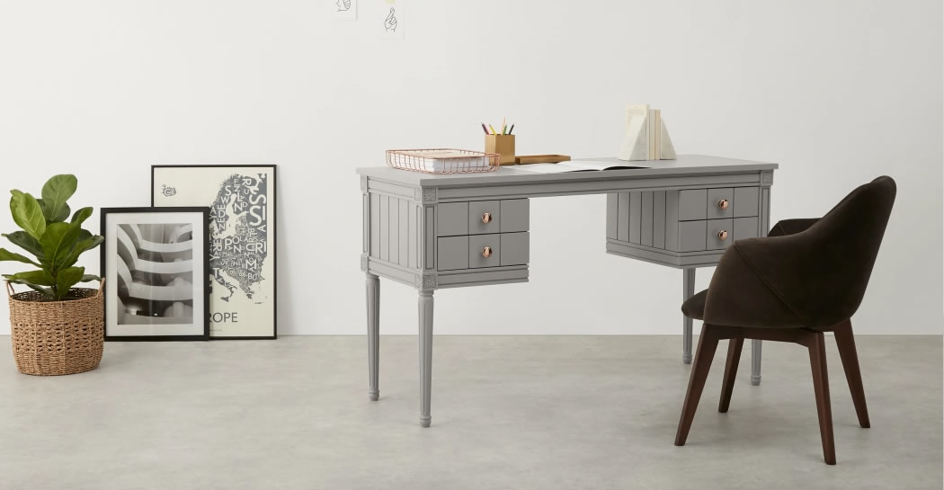ESCRITORIO YOLODECORO BOURBON 140 CM X 140 CM GRIS VINTAGE - 2