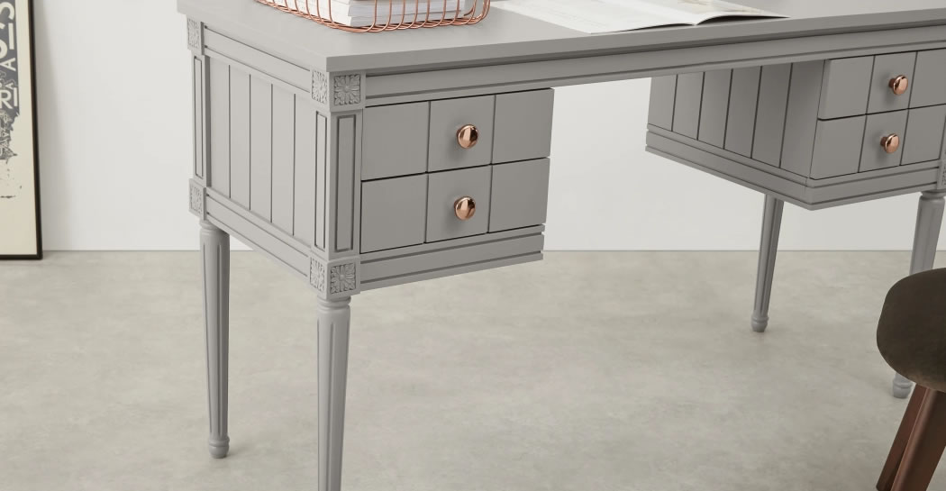 ESCRITORIO YOLODECORO BOURBON 140 CM X 140 CM GRIS VINTAGE - 3