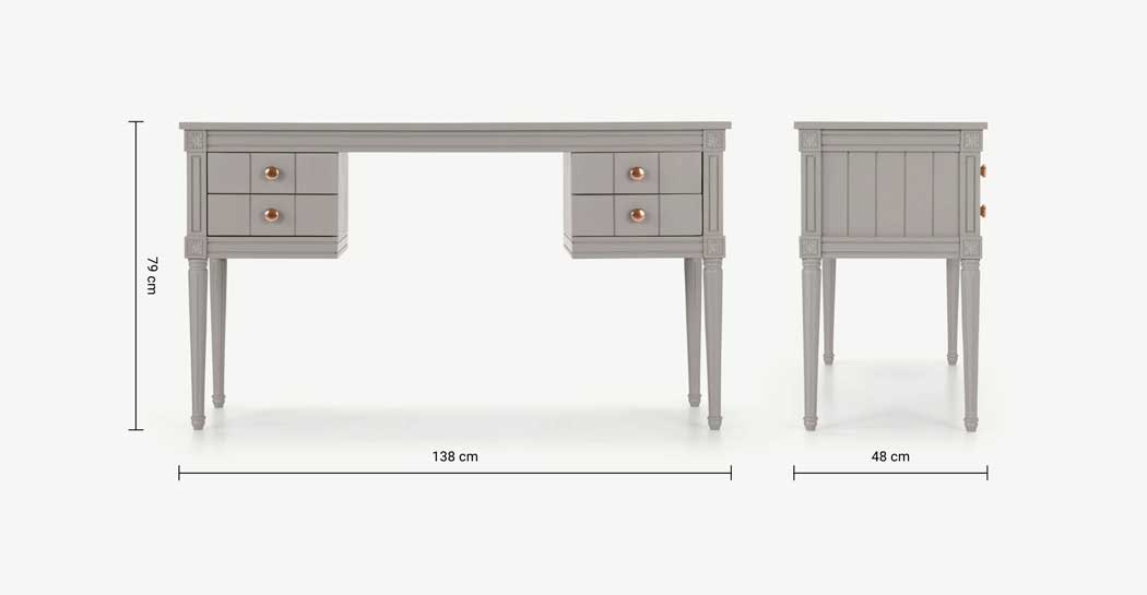 ESCRITORIO YOLODECORO BOURBON 140 CM X 140 CM GRIS VINTAGE - 5