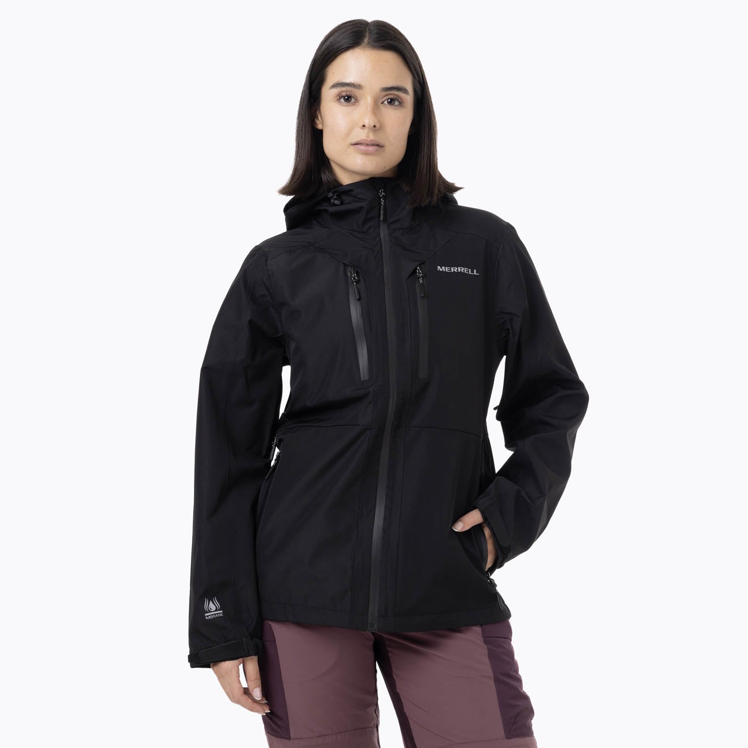 CASACA MUJER FULL ZIPPER HARDSHELL NEGRO - 1