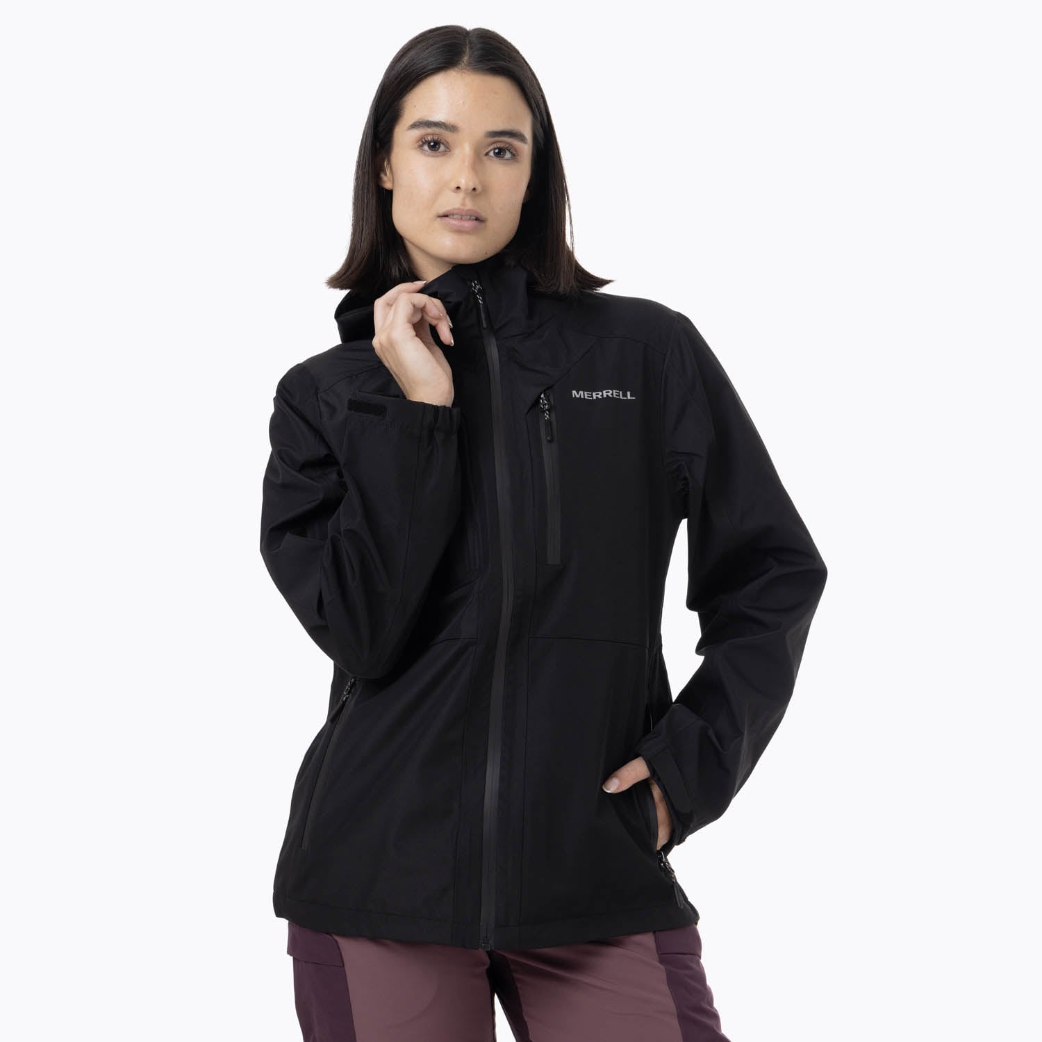 CASACA MUJER FULL ZIPPER HARDSHELL NEGRO - 2