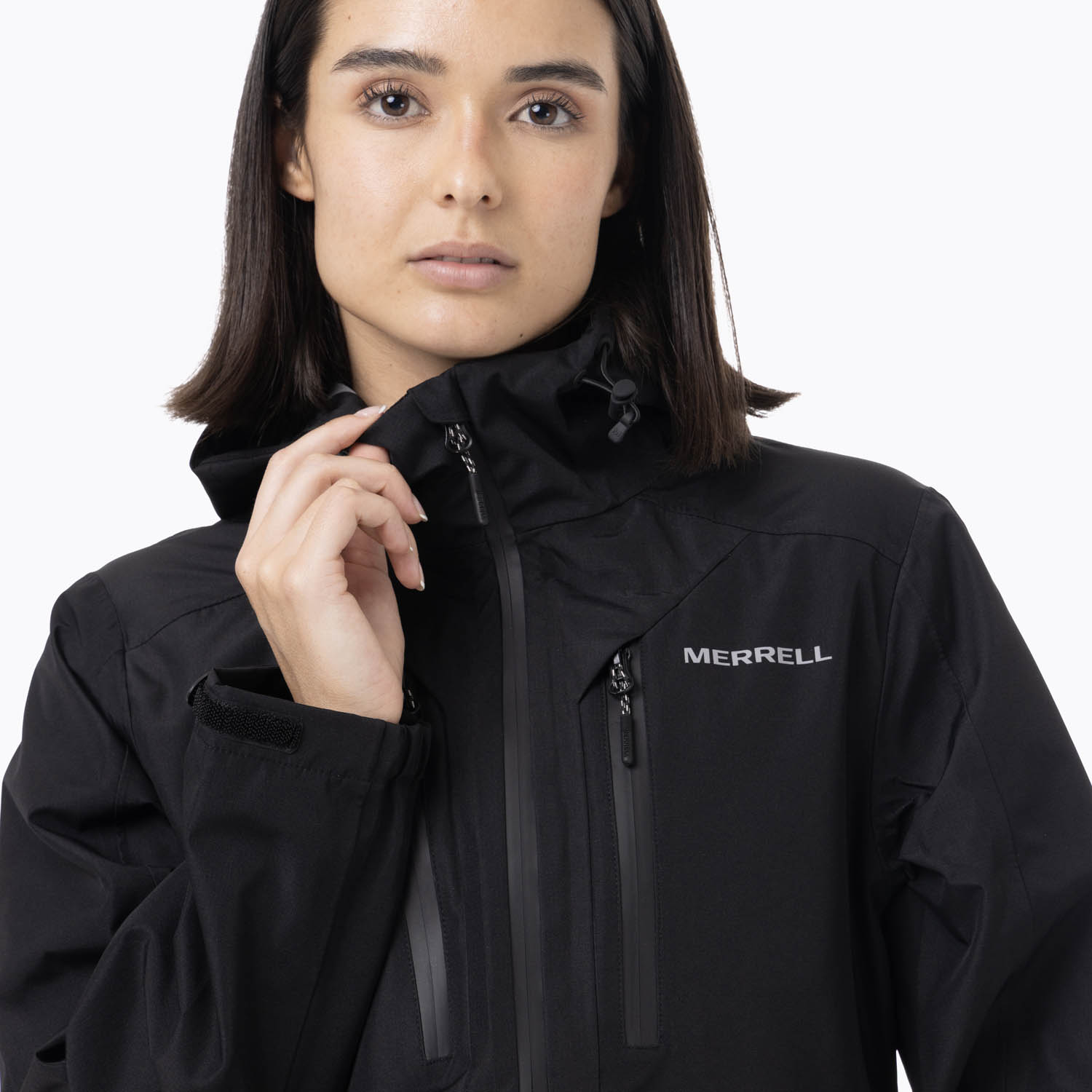 CASACA MUJER FULL ZIPPER HARDSHELL NEGRO - 5