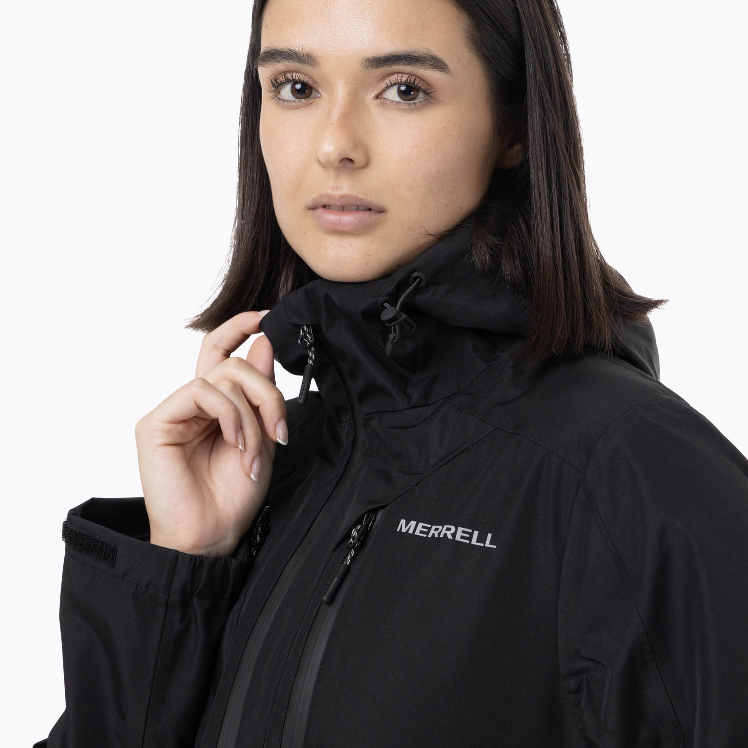 CASACA MUJER FULL ZIPPER HARDSHELL NEGRO - 6