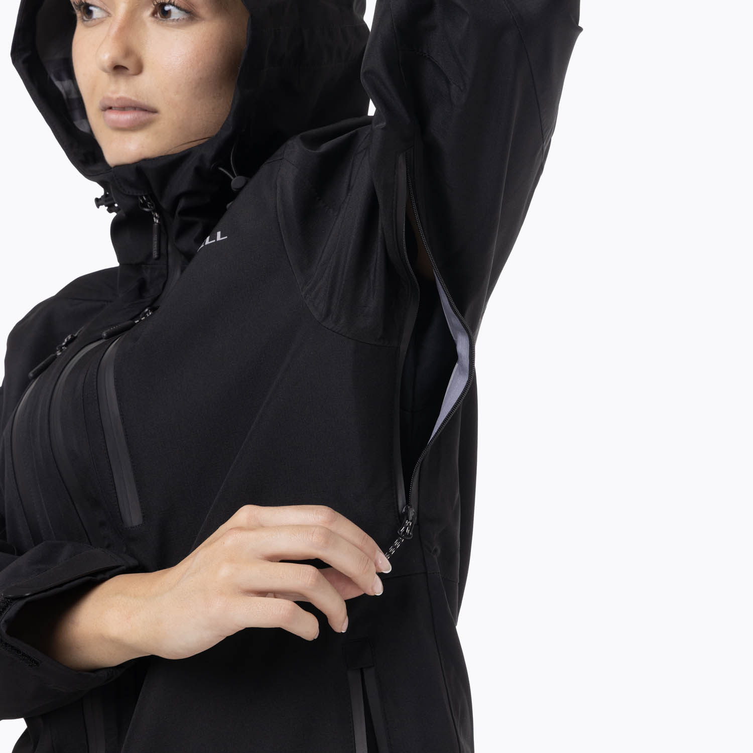 CASACA MUJER FULL ZIPPER HARDSHELL NEGRO - 8