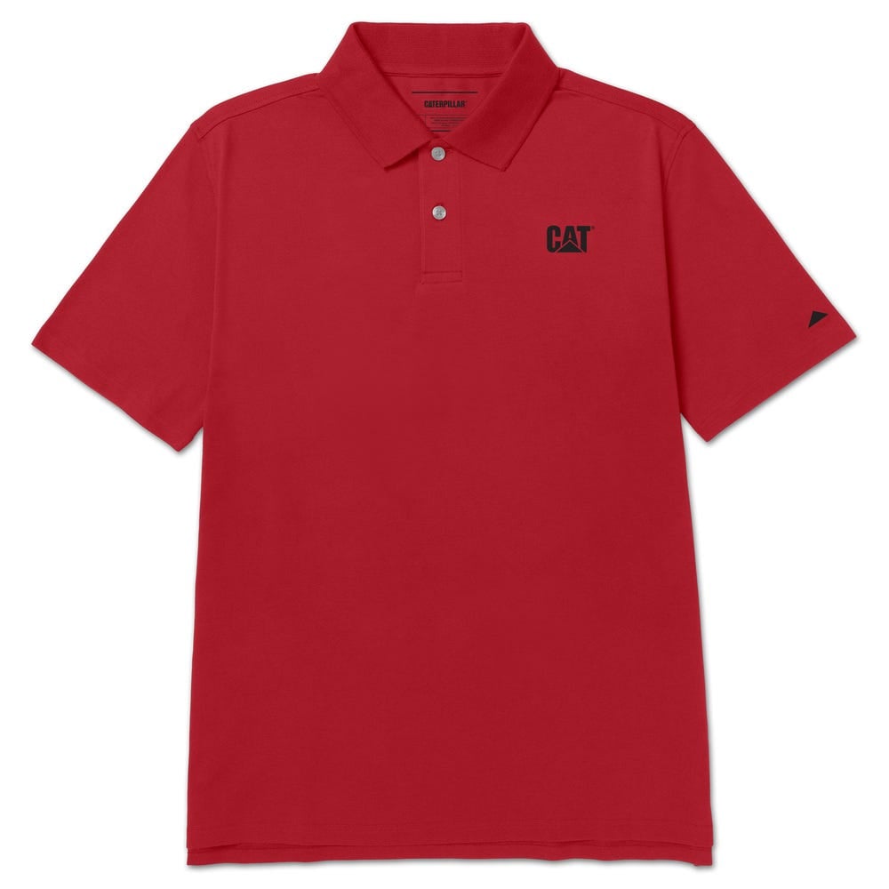 POLO HOMBRE CAT LOGO PIQUE ROJO - 1