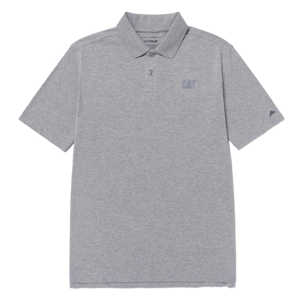 POLO HOMBRE CAT LOGO PIQUE GRIS - 1