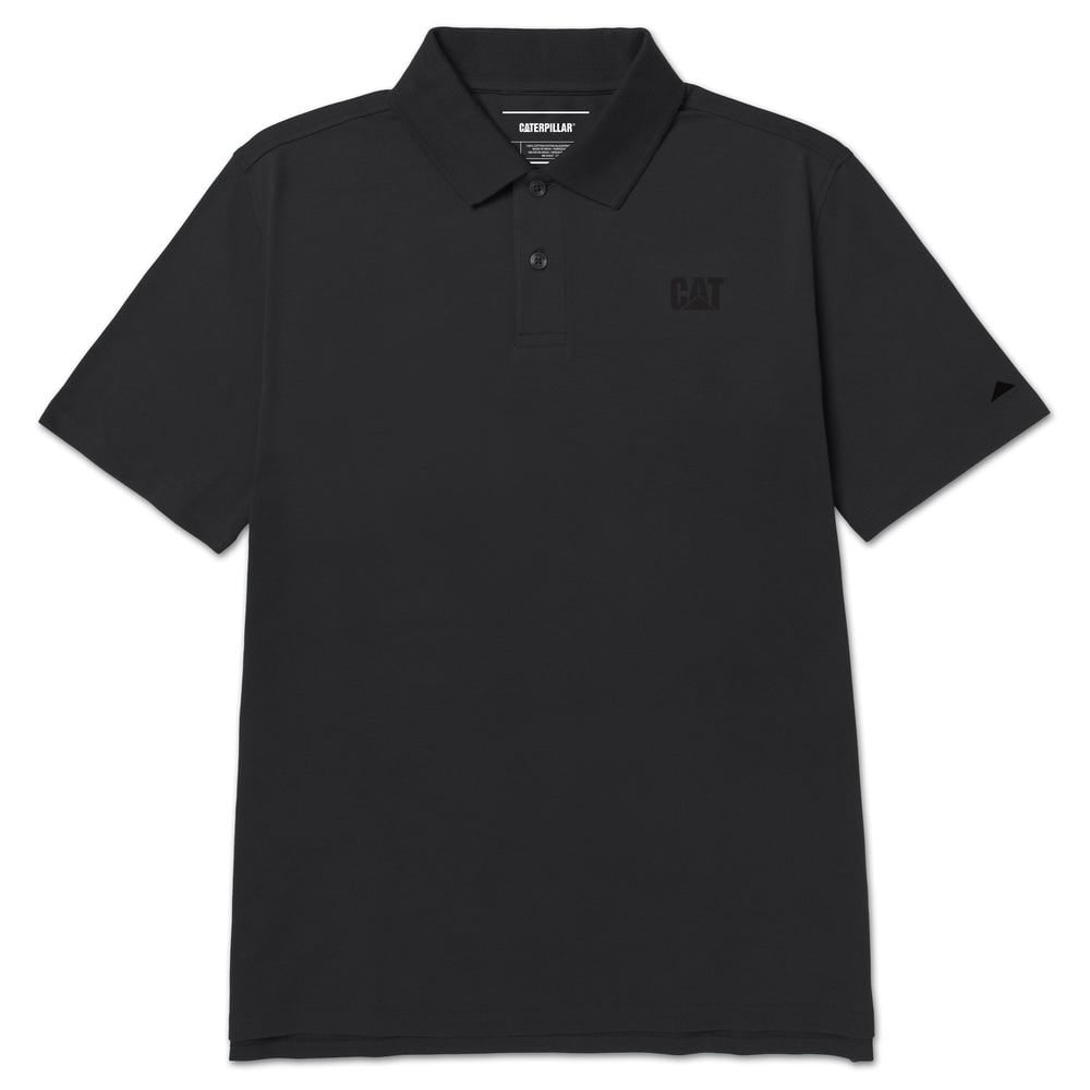 POLO HOMBRE CAT LOGO PIQUE NEGRO - 1