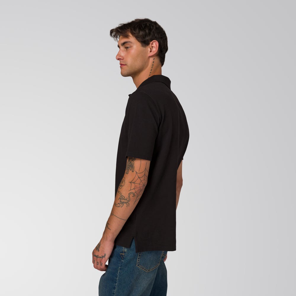 POLO HOMBRE CAT LOGO PIQUE NEGRO - 6