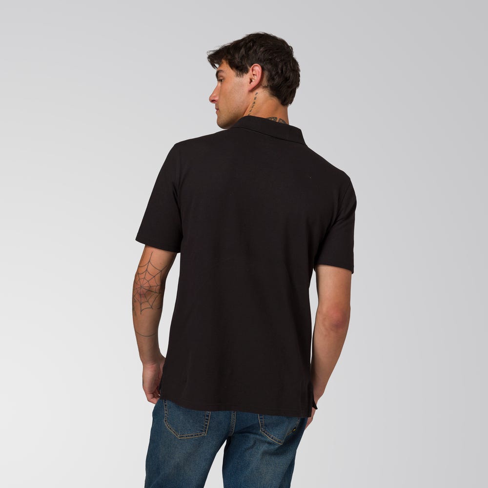 POLO HOMBRE CAT LOGO PIQUE NEGRO - 7