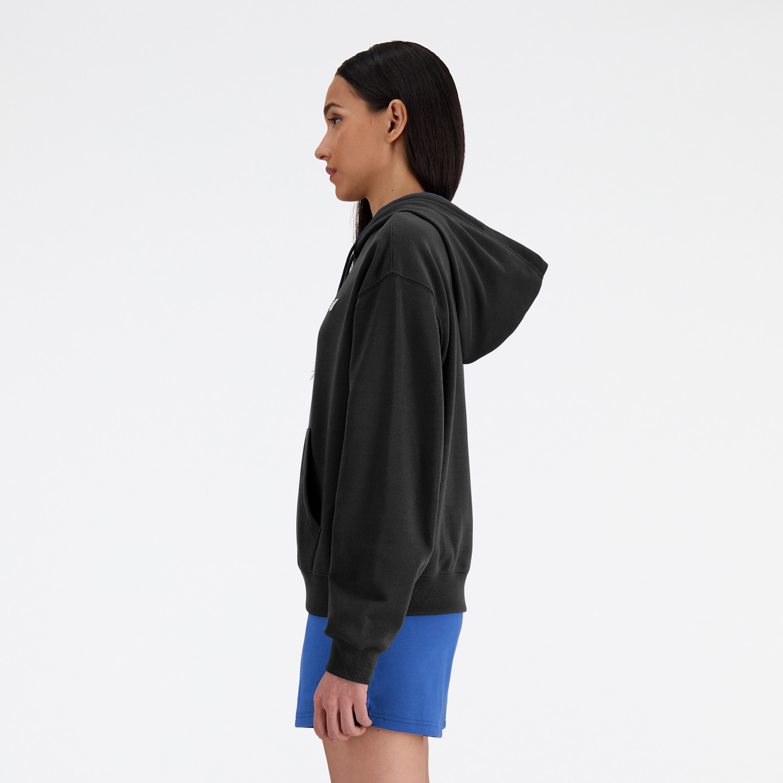 POLERA MUJER SPORT ESSENTIALS FRENCH TERRY HOODIE NEGRO - 2