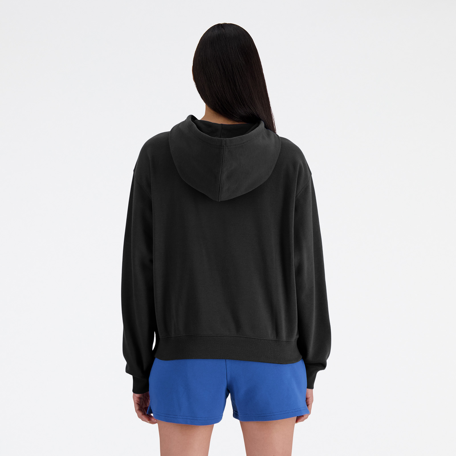 POLERA MUJER SPORT ESSENTIALS FRENCH TERRY HOODIE NEGRO - 3