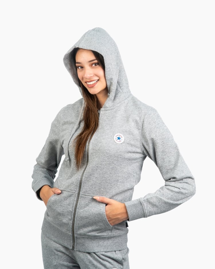 POLERA MUJER CORE FULL ZIP GRIS - 4