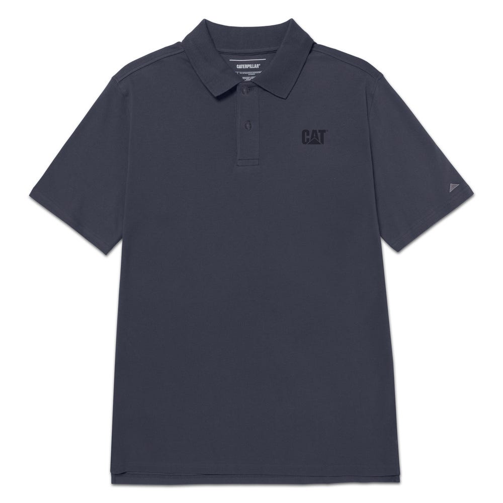 POLO HOMBRE CAT LOGO PIQUE AZUL V2 - 1