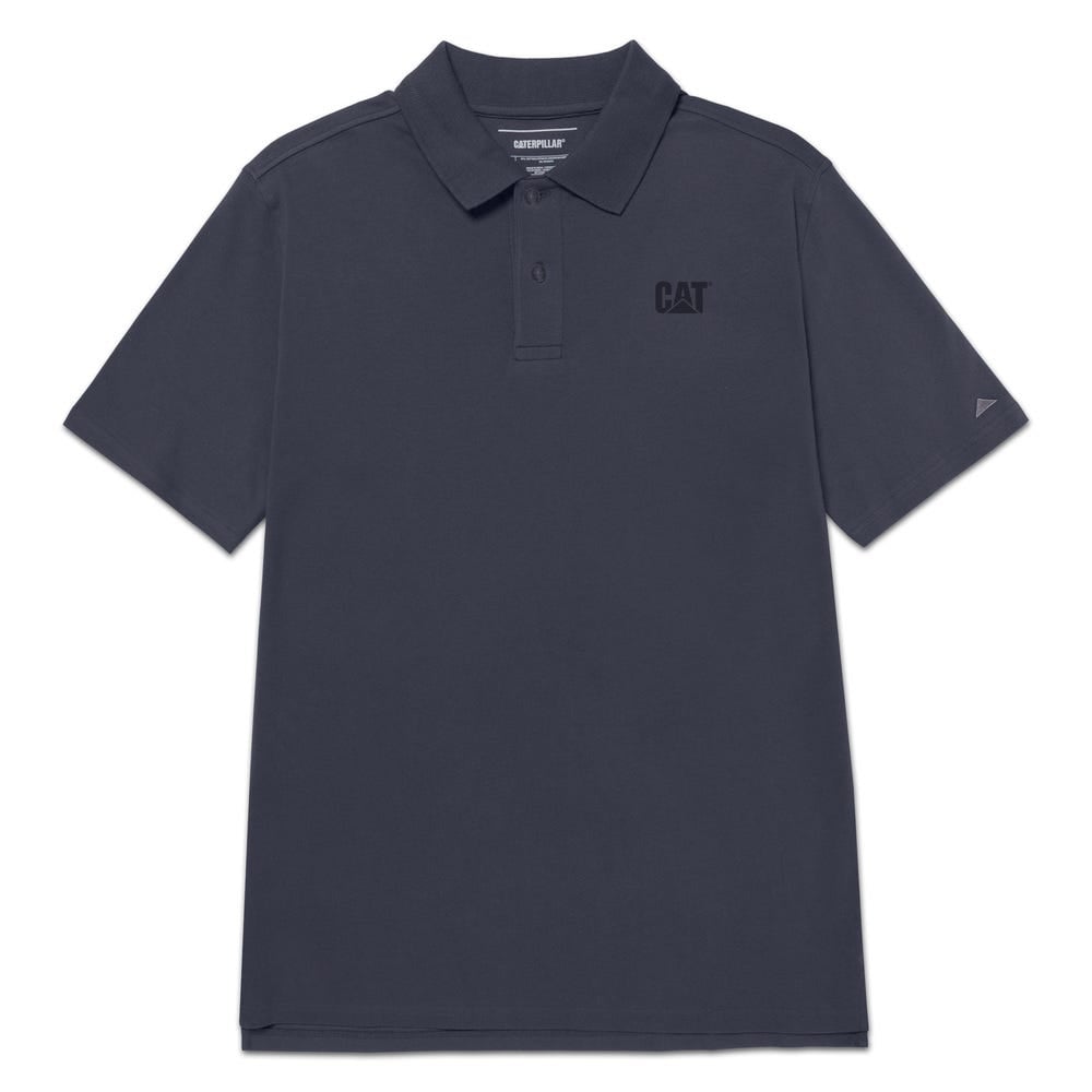 POLO HOMBRE CAT LOGO PIQUE AZUL V2 - 1