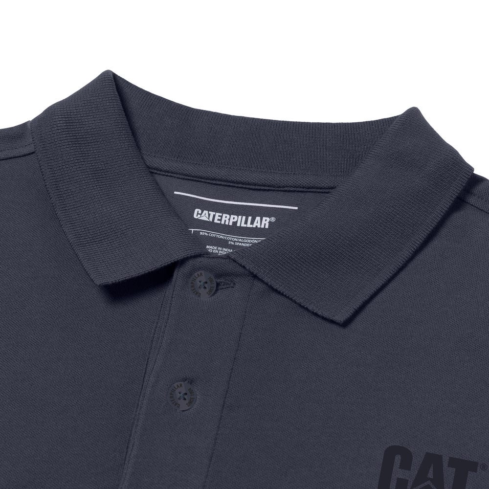 POLO HOMBRE CAT LOGO PIQUE AZUL V2 - 3