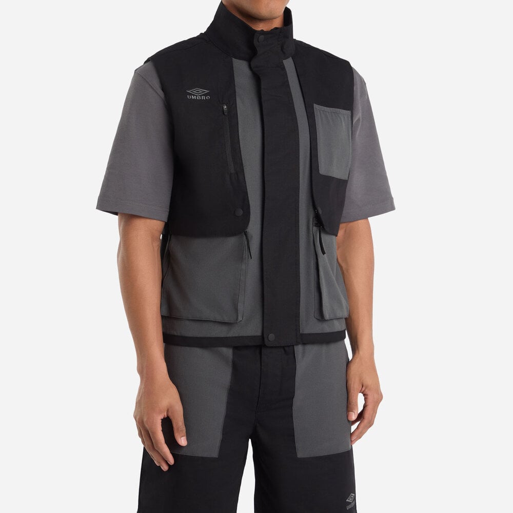 CASACA HOMBRE MULTI POCKET GILET NEGRO - 1