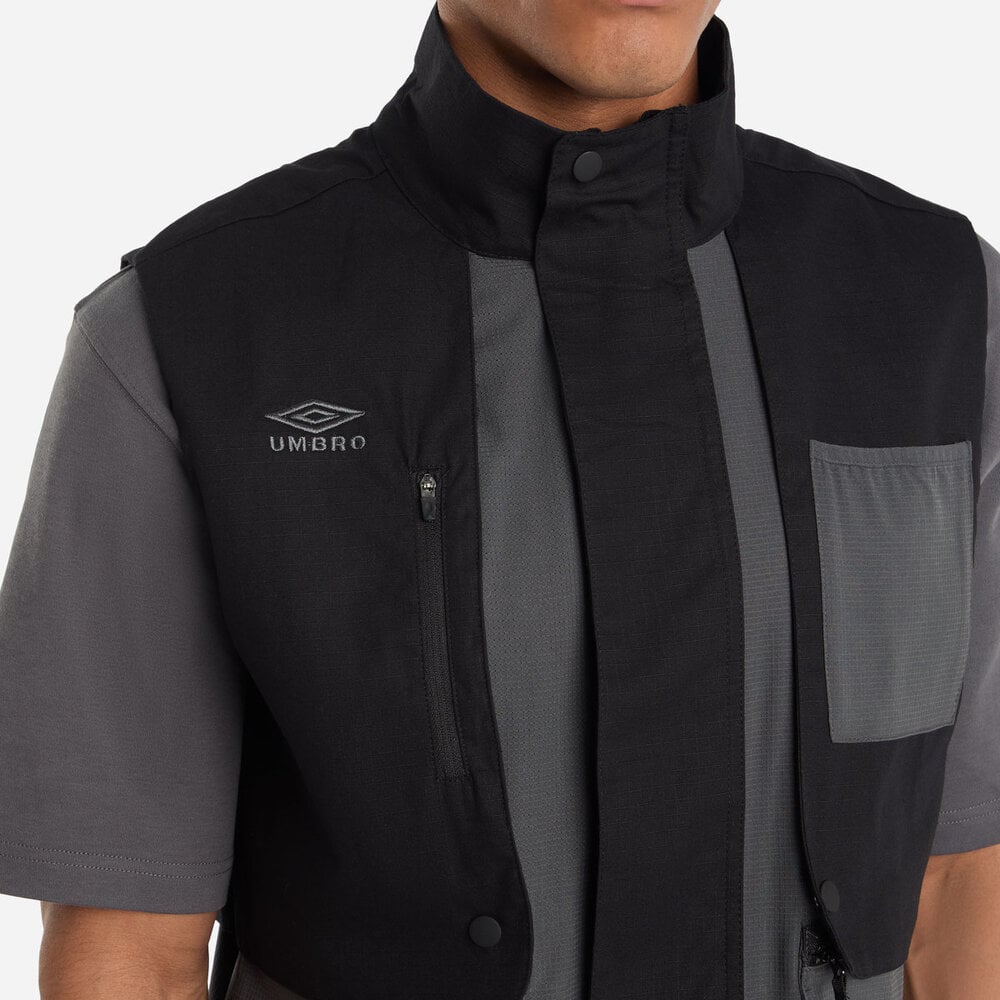 CASACA HOMBRE MULTI POCKET GILET NEGRO - 2
