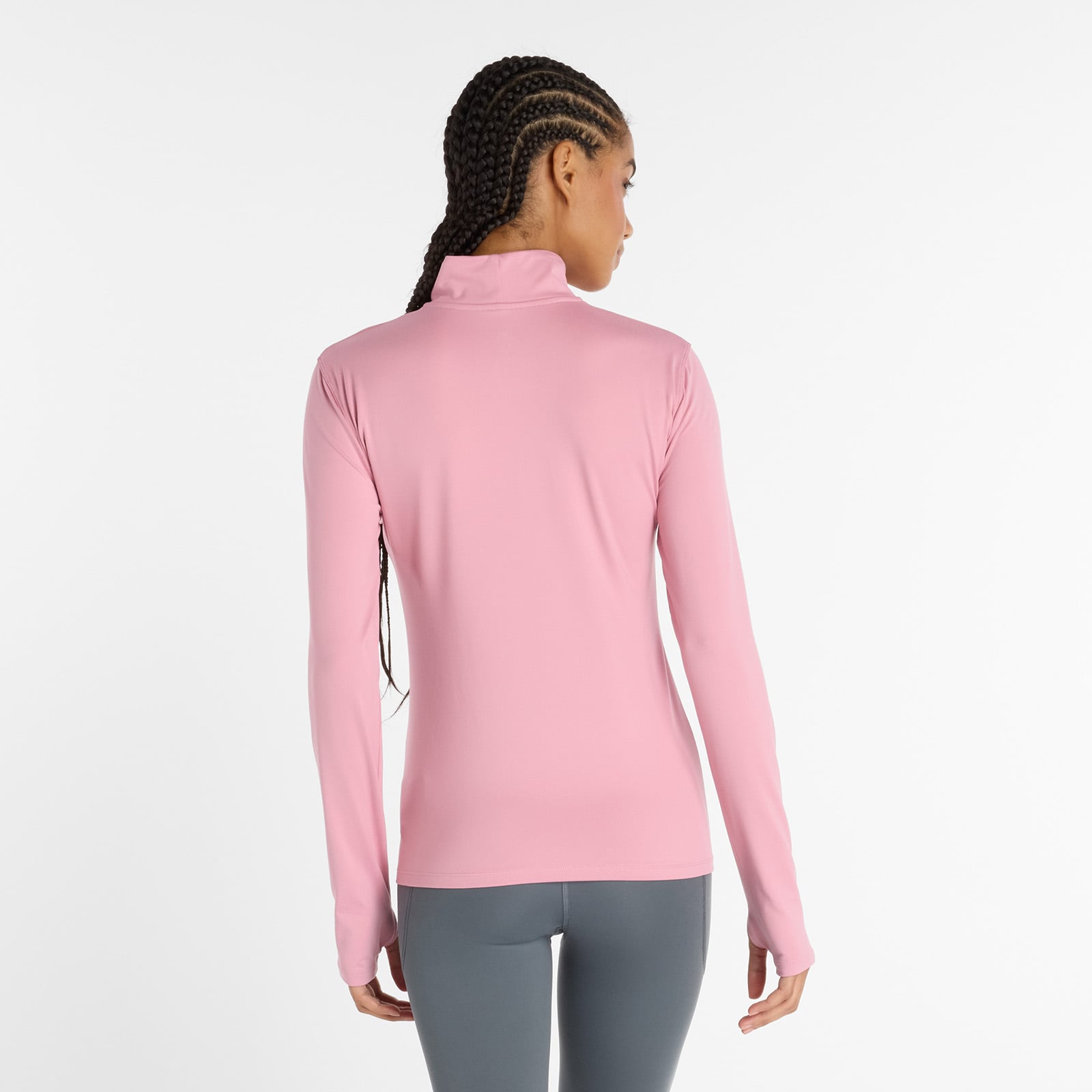 CASACA MUJER SPORT ESSENTIALS SPACE DYE QUARTER ZIP ROSADO - 3