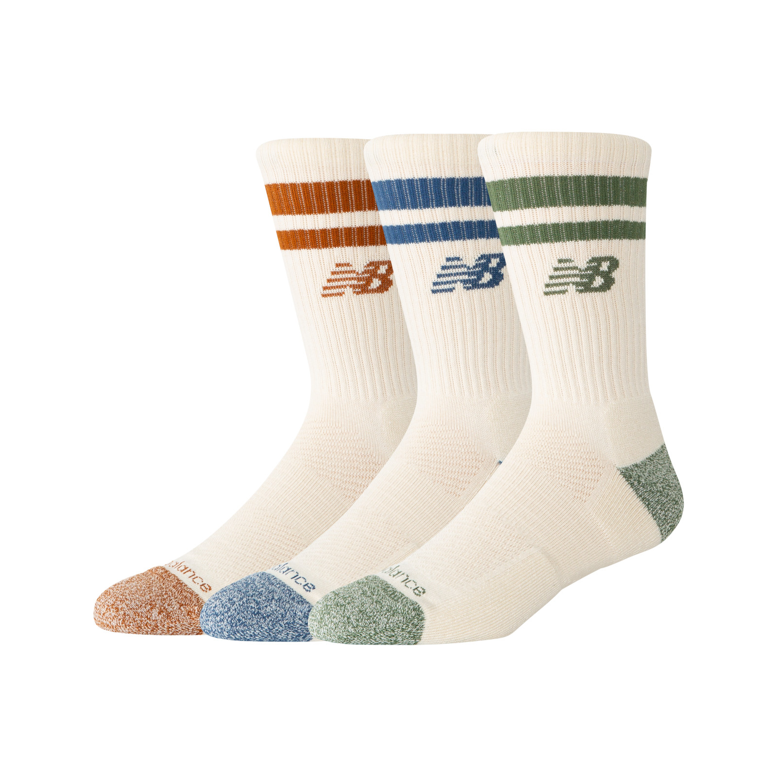 MEDIAS ACTIVE LIFESTYLE STRIPED CREW SOCKS 3 PACK MULTICOLOR - 1