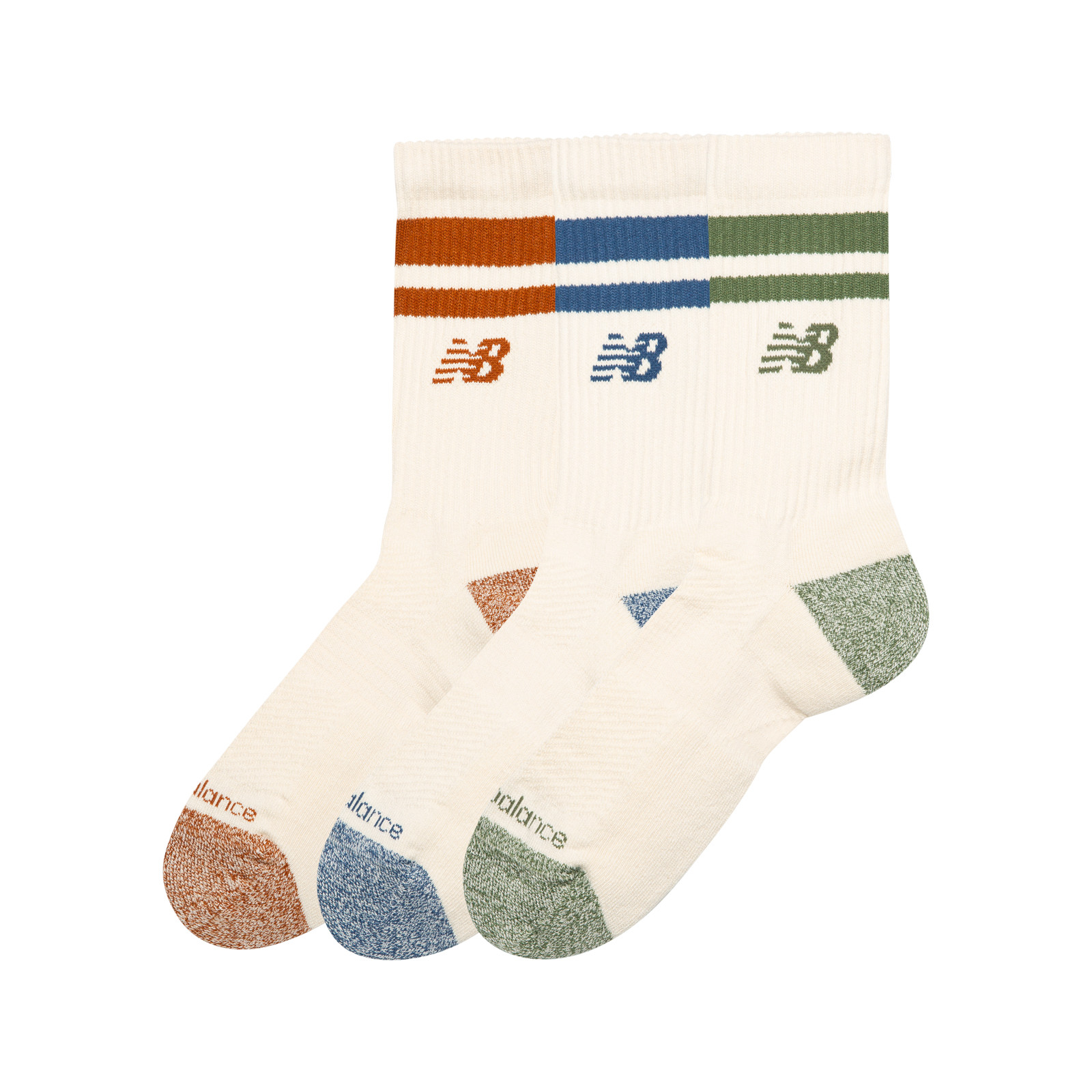 MEDIAS ACTIVE LIFESTYLE STRIPED CREW SOCKS 3 PACK MULTICOLOR - 2