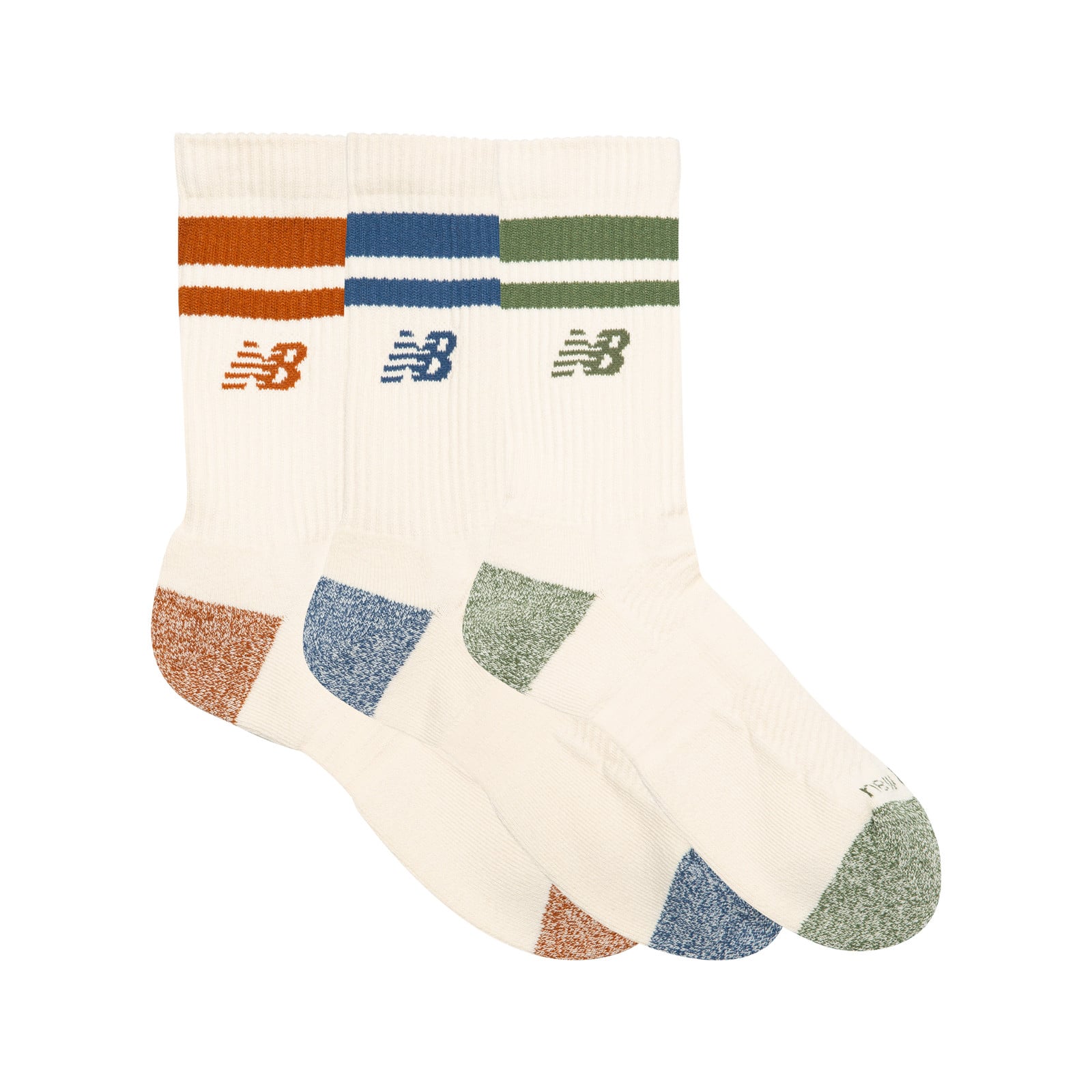 MEDIAS ACTIVE LIFESTYLE STRIPED CREW SOCKS 3 PACK MULTICOLOR - 3