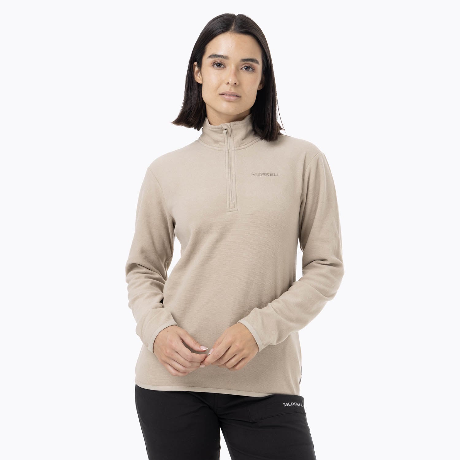 CASACA MUJER MICROFLEECE ZIP TOP ULTRA LIGHT BEIGE - 1
