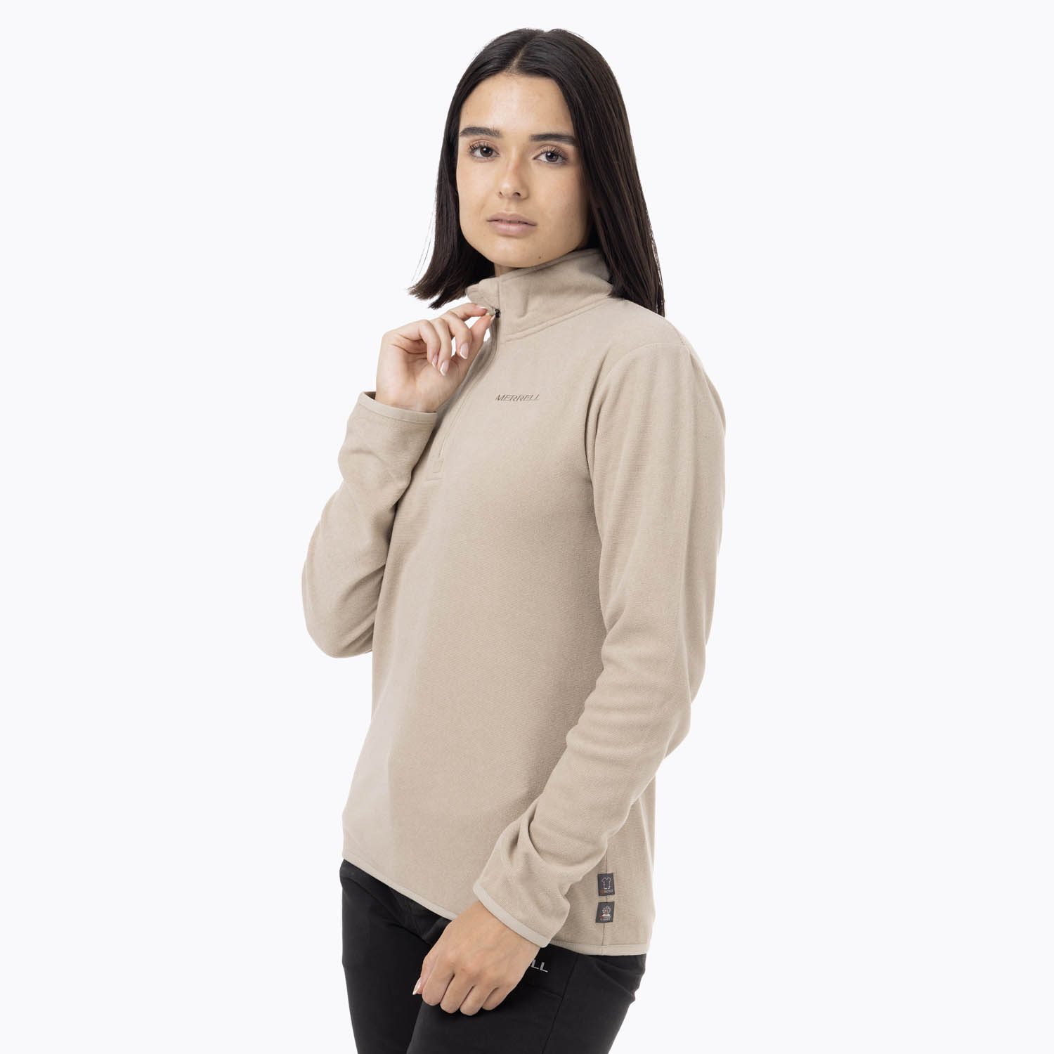 CASACA MUJER MICROFLEECE ZIP TOP ULTRA LIGHT BEIGE - 4