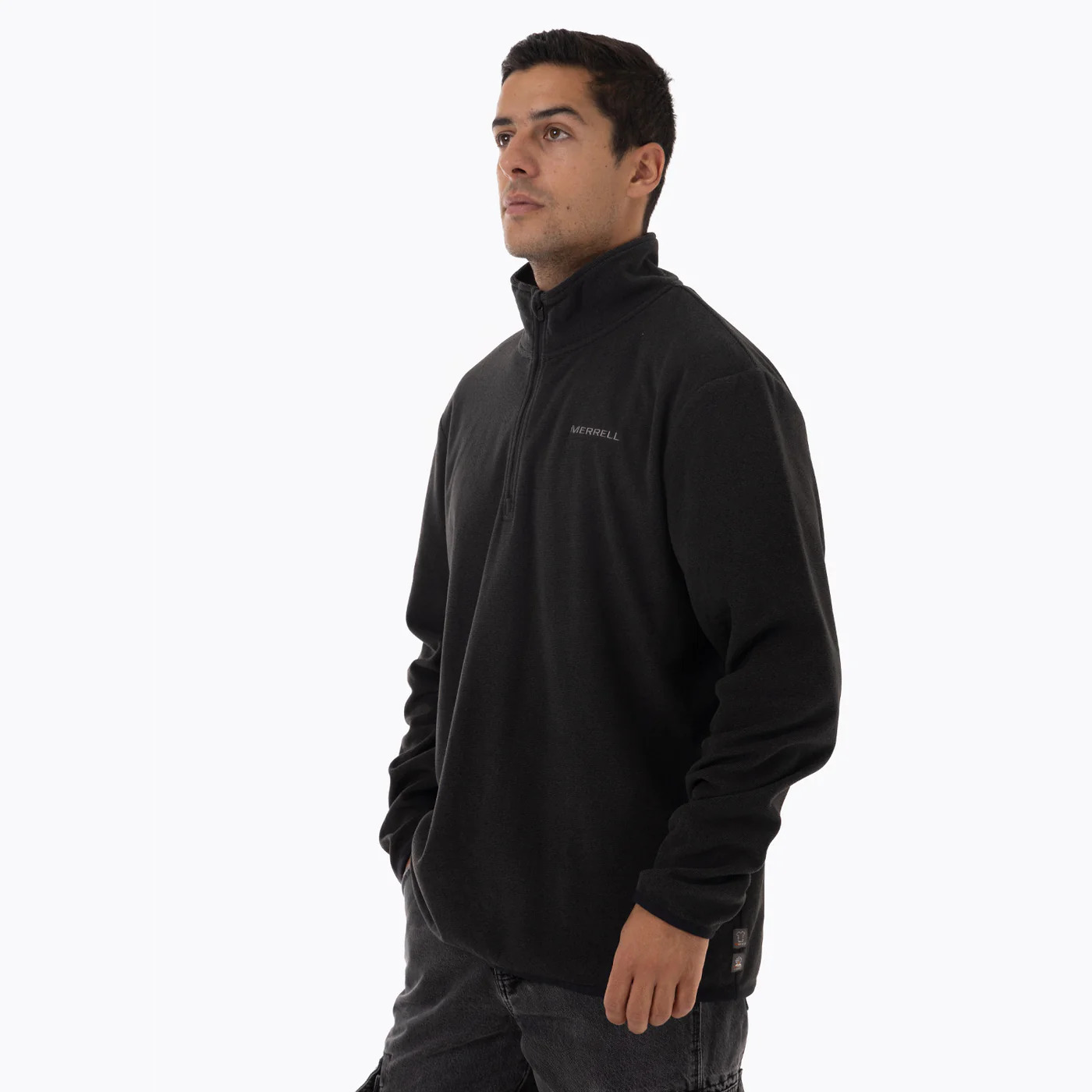 CASACA HOMBRE DEION MICROFLEECE ZIP TOP ULTRA LIGHT NEGRO - 2