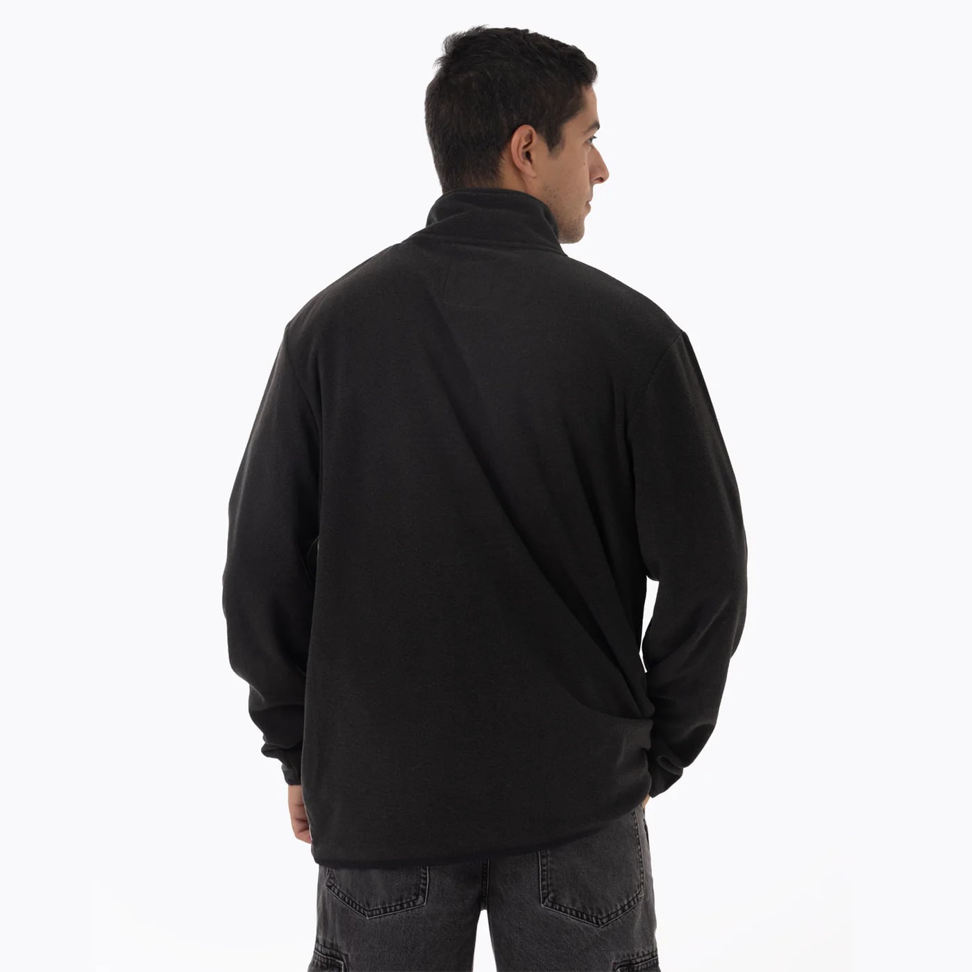CASACA HOMBRE DEION MICROFLEECE ZIP TOP ULTRA LIGHT NEGRO - 3