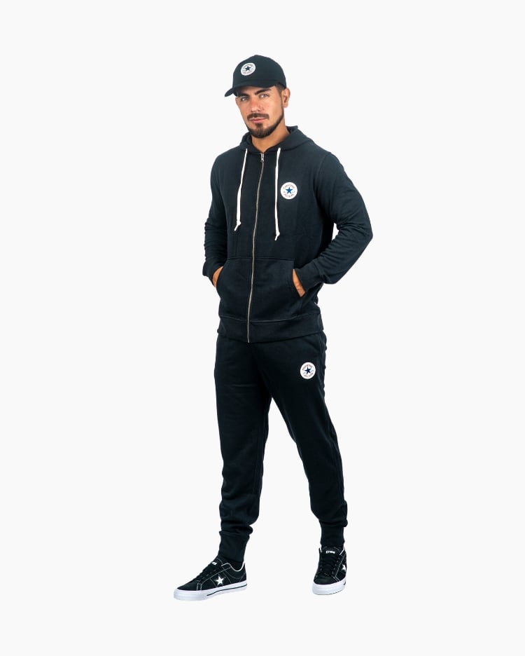 POLERA HOMBRE FULL ZIP NEGRO - 1