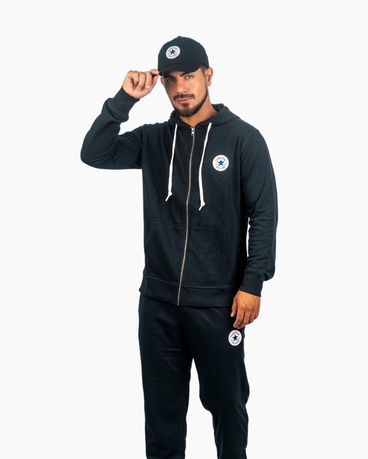 POLERA HOMBRE FULL ZIP NEGRO - 2