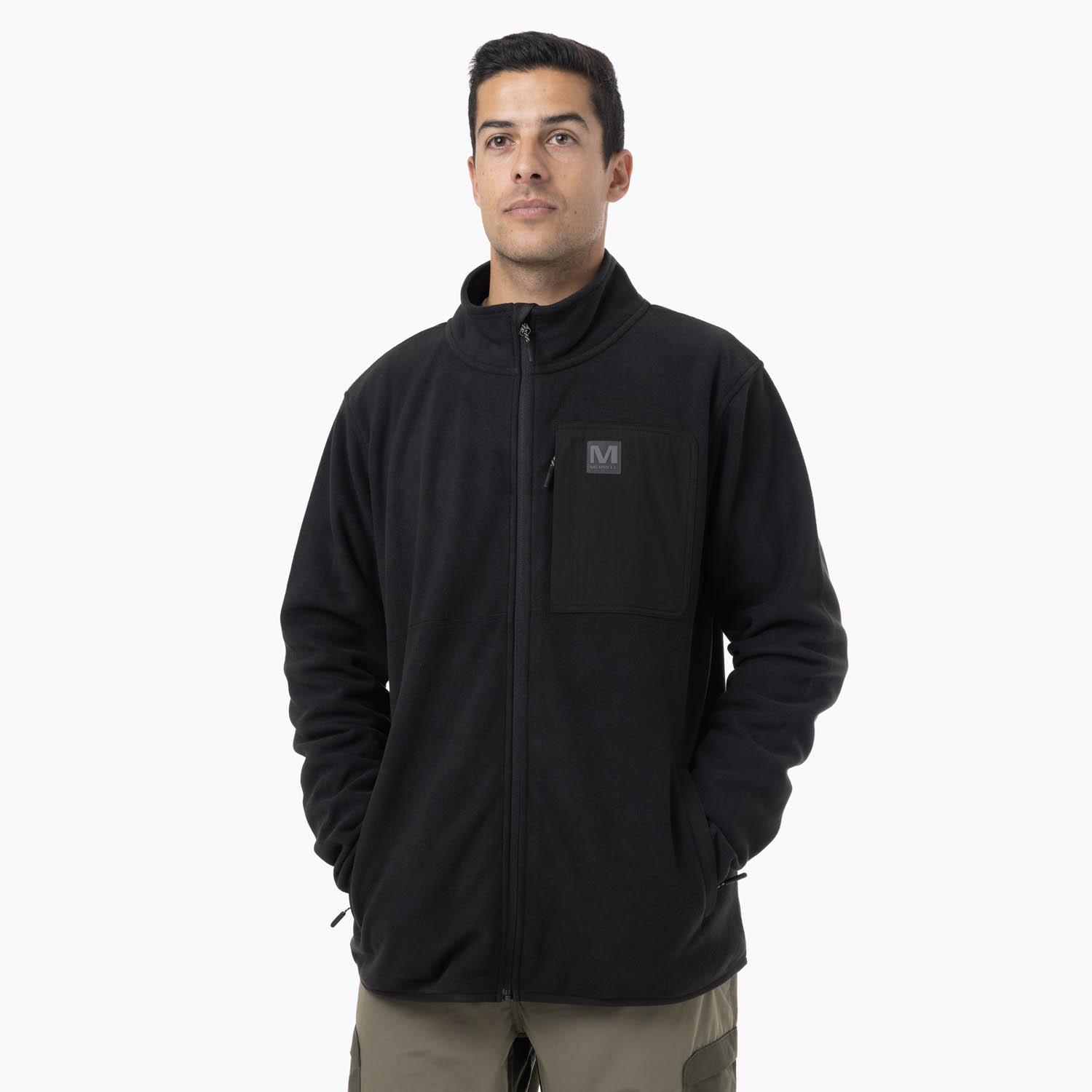 CASACA HOMBRE DEKAUS MICROFLEECE FULL ZIPPER NEGRO - 1