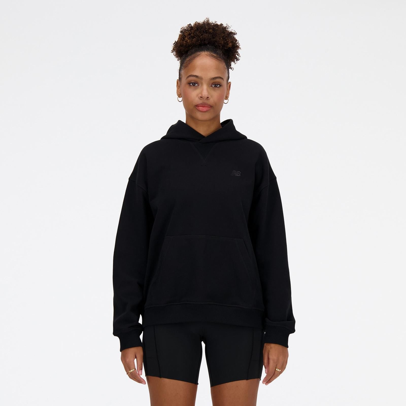 POLERA MUJER ATHLETICS FRENCH TERRY HOODIE NEGRO - 1
