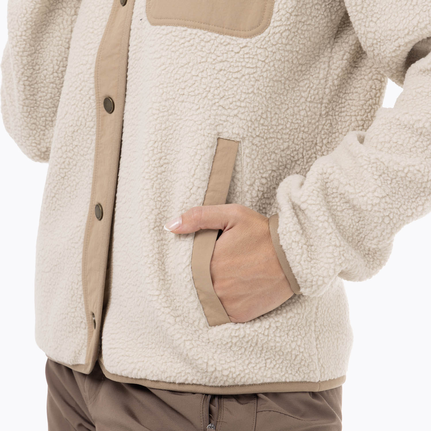 CASACA MUJER LIGHTWEIGHT FULL-ZIP SHERP BEIGE - 5