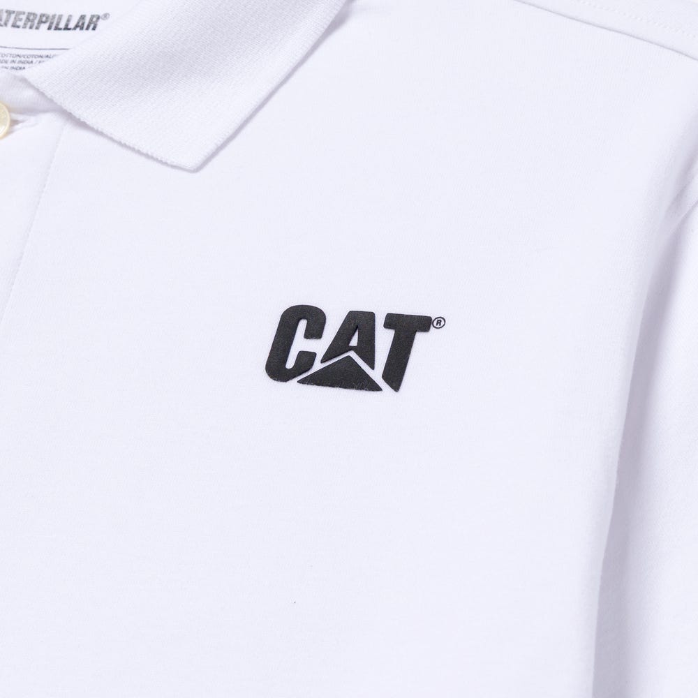POLO HOMBRE CAT LOGO JERSEY BLANCO - 4