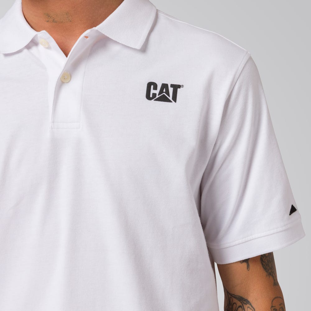 POLO HOMBRE CAT LOGO JERSEY BLANCO - 6