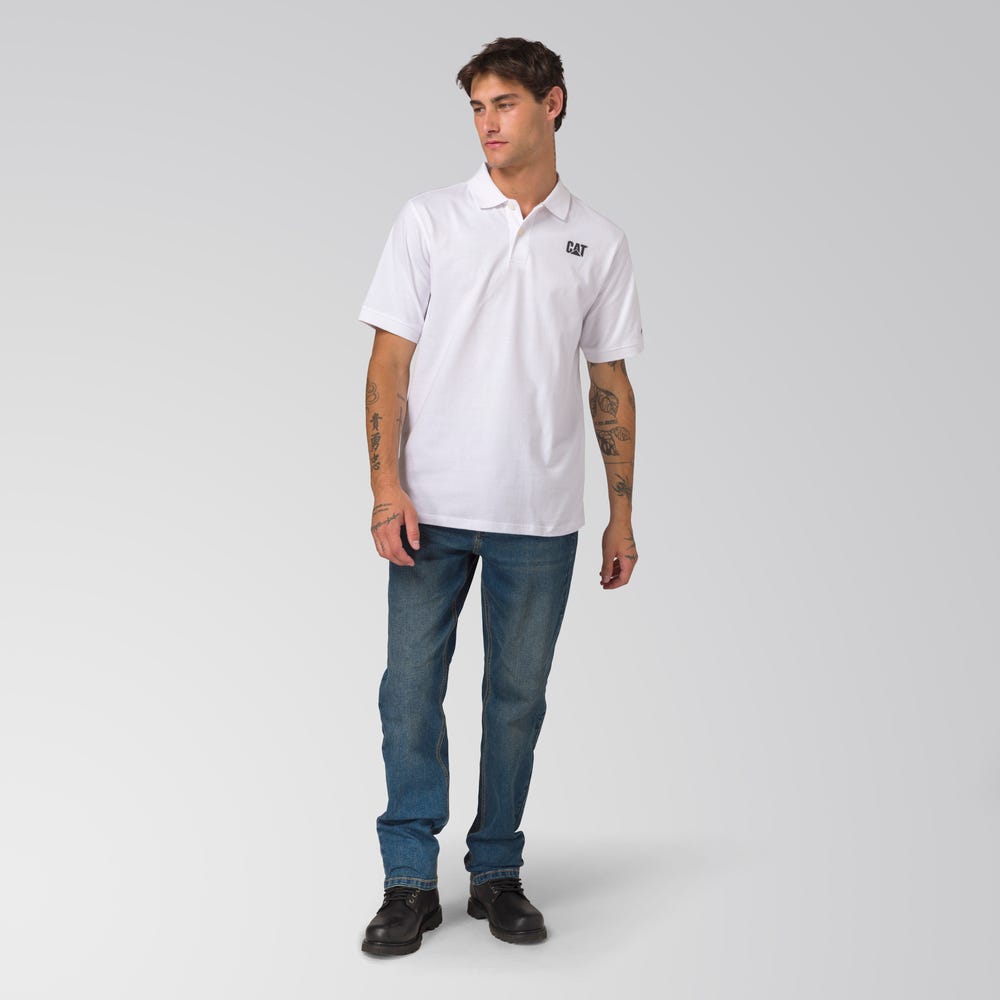 POLO HOMBRE CAT LOGO JERSEY BLANCO - 7